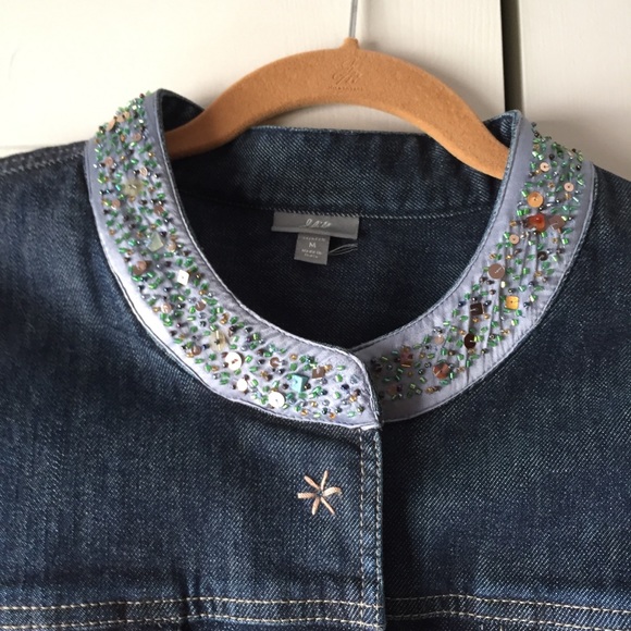 J. Jill Denim Jacket Embellished - Picture 2 of 3